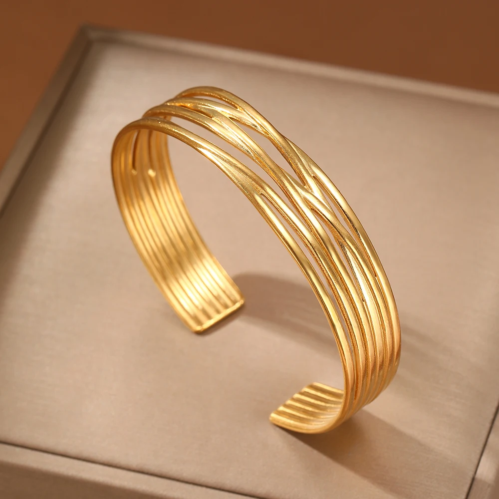 Браслет из нержавеющей стали в европейском и американском стиле многослойный