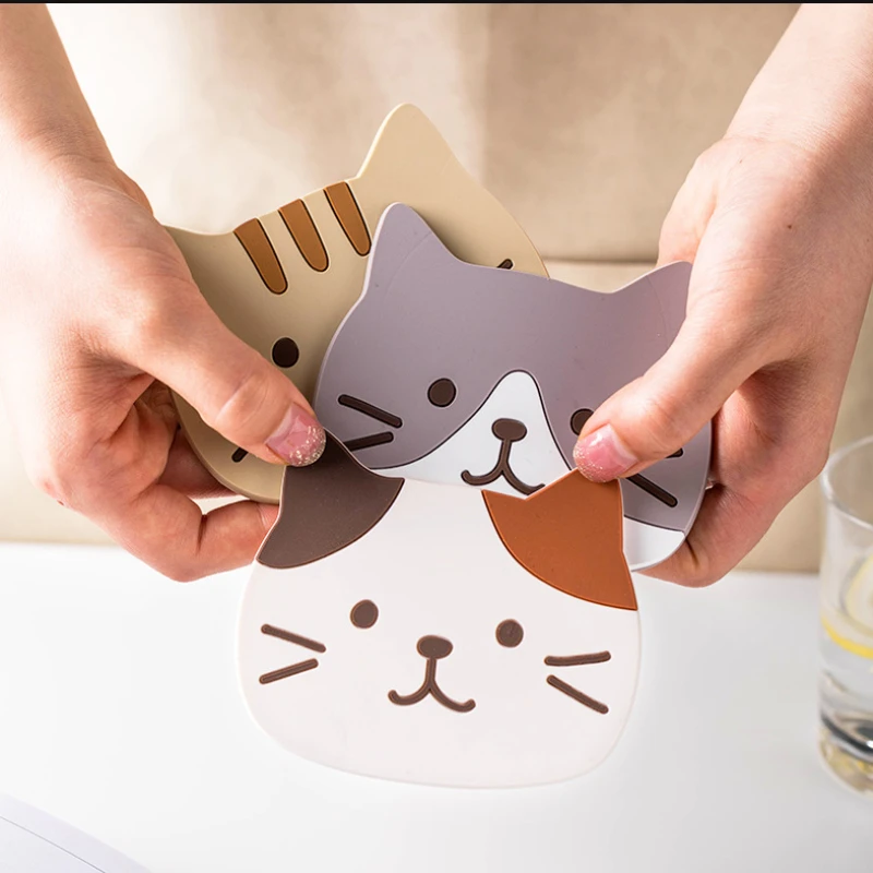 

Cat Shape Tableware Mats Pads Kitchen Table Pvc Napkin Placemat Kitchen Accessories Coaster Pad Thermal Insulation