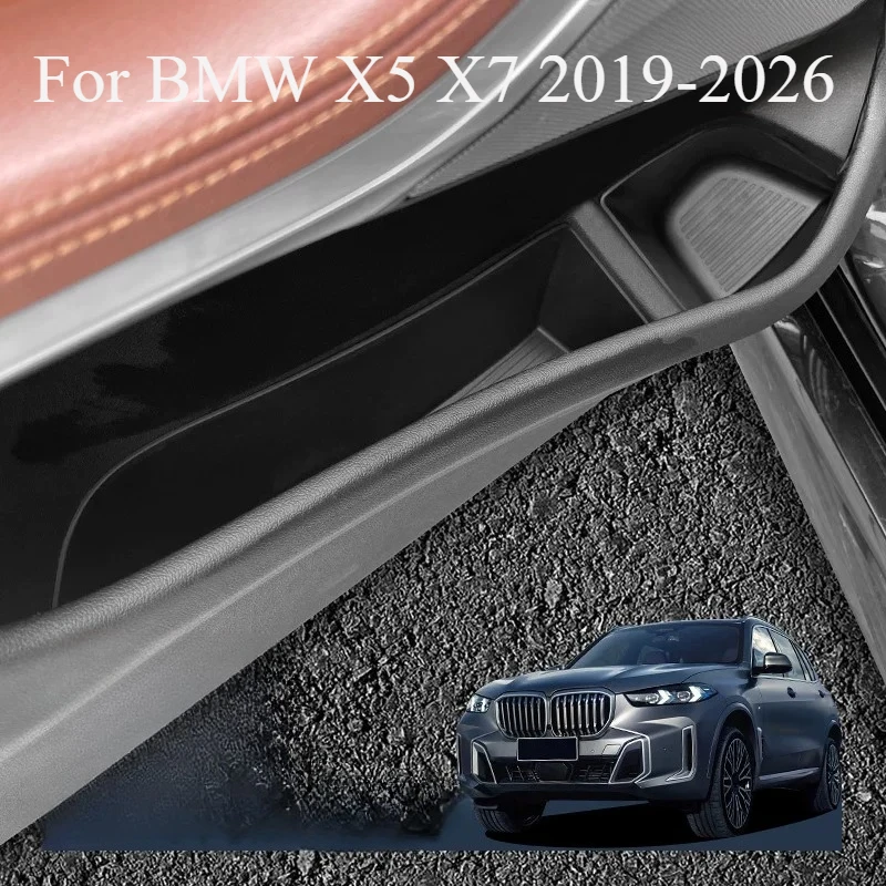 Фото Для BMW X5 X7 2019-2026: Комплект органайзеров для дверных карманов, поддонов под двери, подставок для стаканов и ковриков-подставок. №1