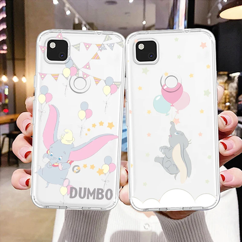 

Disney Cute Dumbo Phone Case Phone Case For Google Pixel 7 6 Pro 6A 5A 5 4 4A XL 5G Transparent Cover Soft TPU FUndas