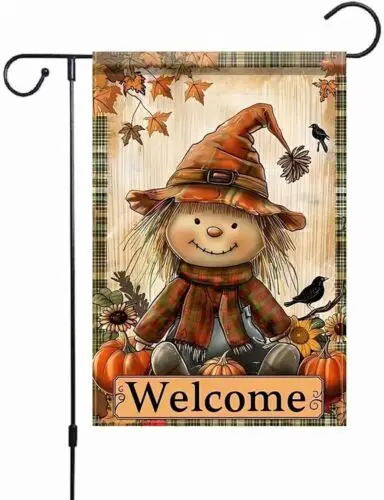 12x18 'Hello Fall Садовый флаг Двусторонний осенний фермерский дом Двор Открытый