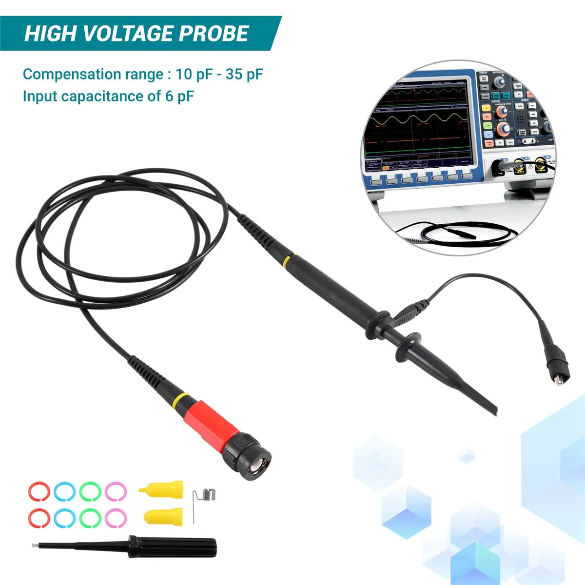 P4100 Универсальный датчик высокого напряжения 100:1 для осциллографов Rigol Atten Owon Siglent