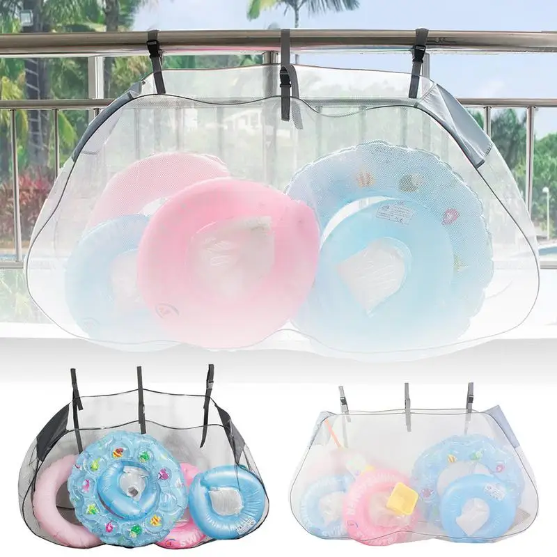 

Summer Large Swimming Pool Toys Mesh Hanging Bag Beach Inflatable Balls Floats Pool Toys Swimming Ring Storage Bag Organizer Bag