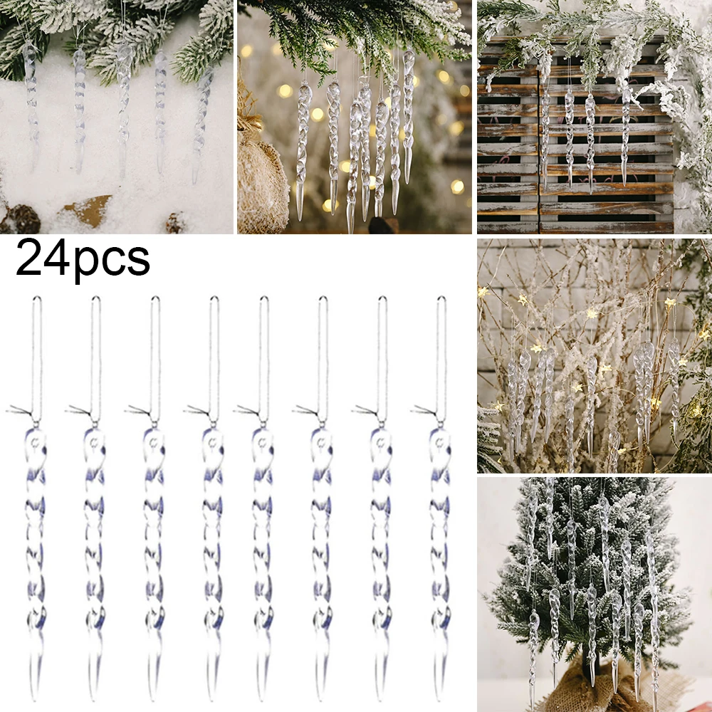 24 шт. акриловые сосульки имитация украшения для дома зимняя створка