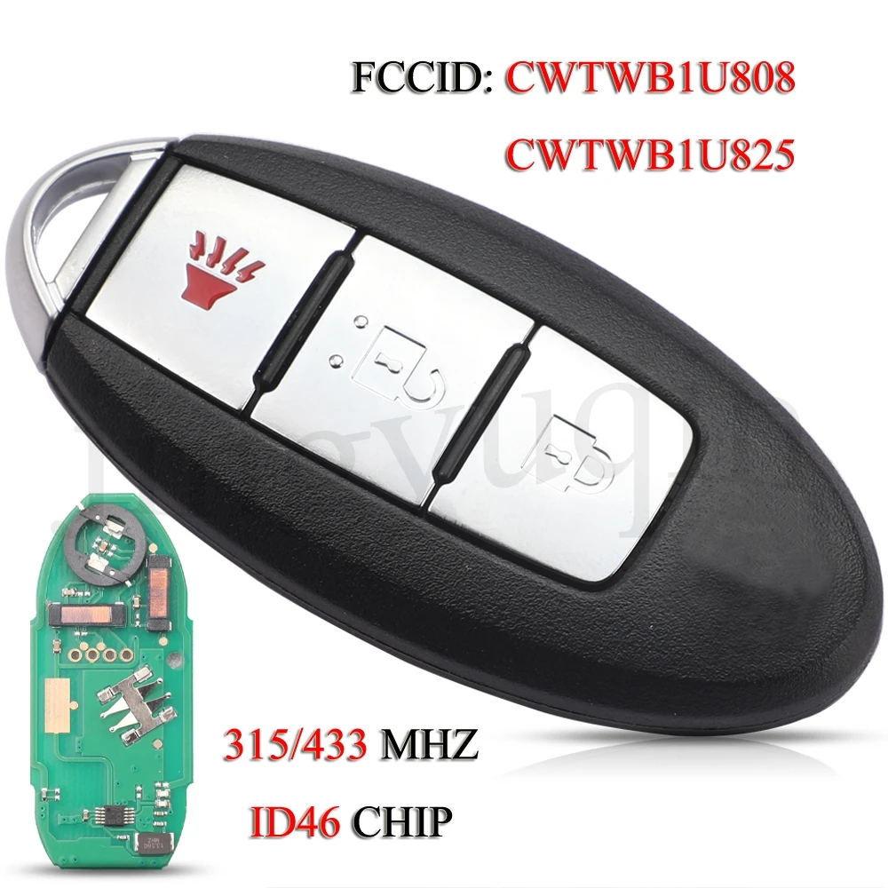 Jingyuqin CWTWB1U808 CWTWB1U825 удаленный смарт-ключ автомобиля для Nissan Cube Juke Leaf Quest Versa 2011-2017