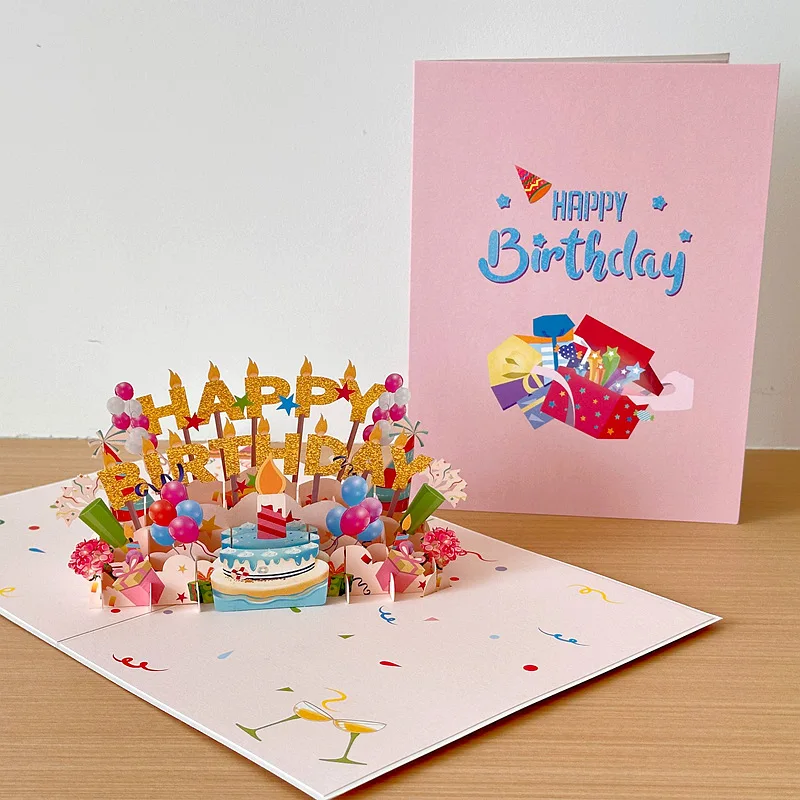 Новая креативная бумажная скульптура со скелетом на день рождения 3D-карта