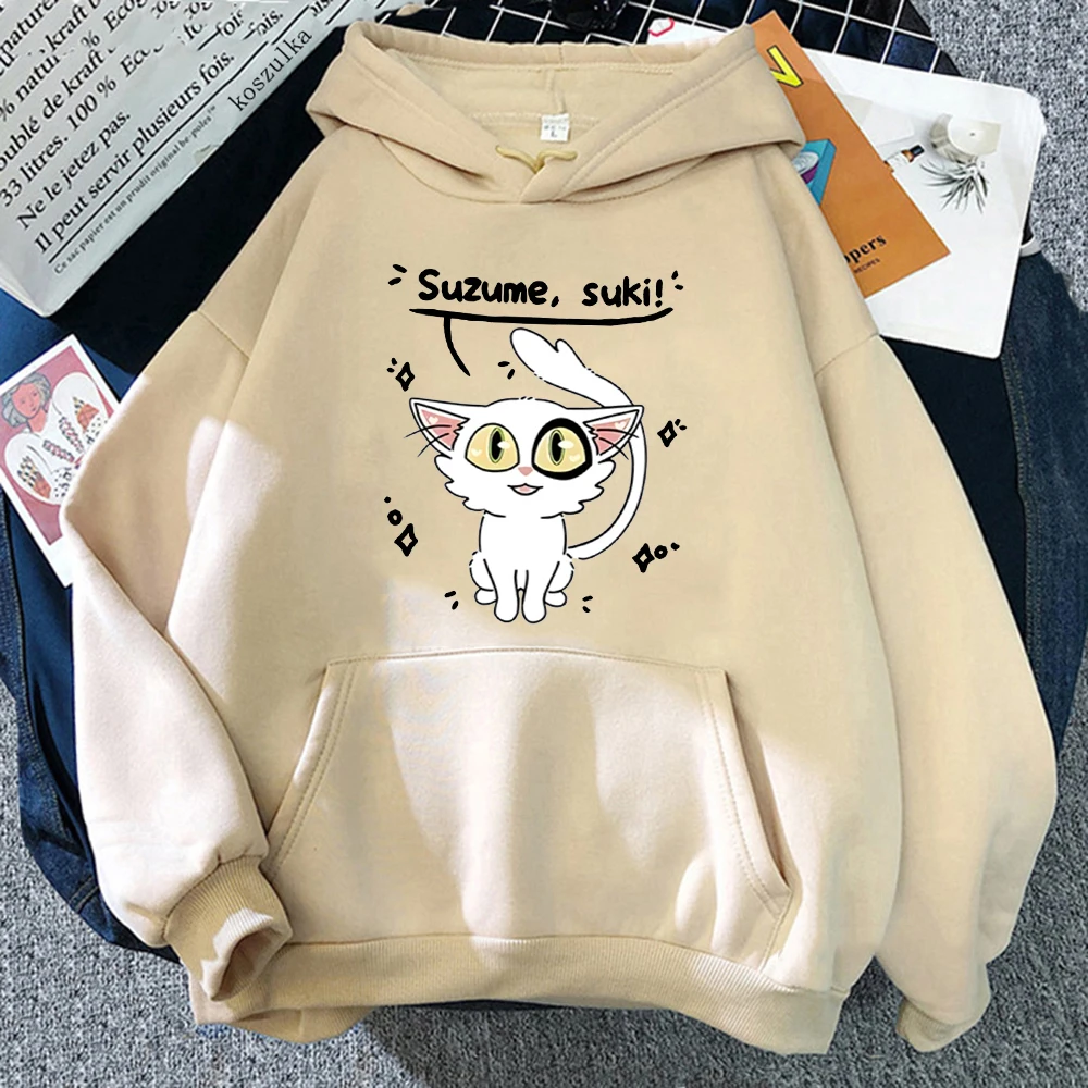 

Suzume No Tojimari Hoodie Women/Men Aesthetic Graphic Kawaii Cat Hoodies Unisex Autumn Winter Anime Manga Pullovers Sweatshirts