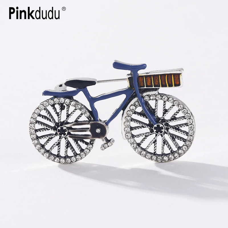 

Pinkdudu New Retro Bicycle Pen Accordion Brooch Fashion Alloy Rhinestone Brooch for Women Jewelry Accessories Gifts PD757