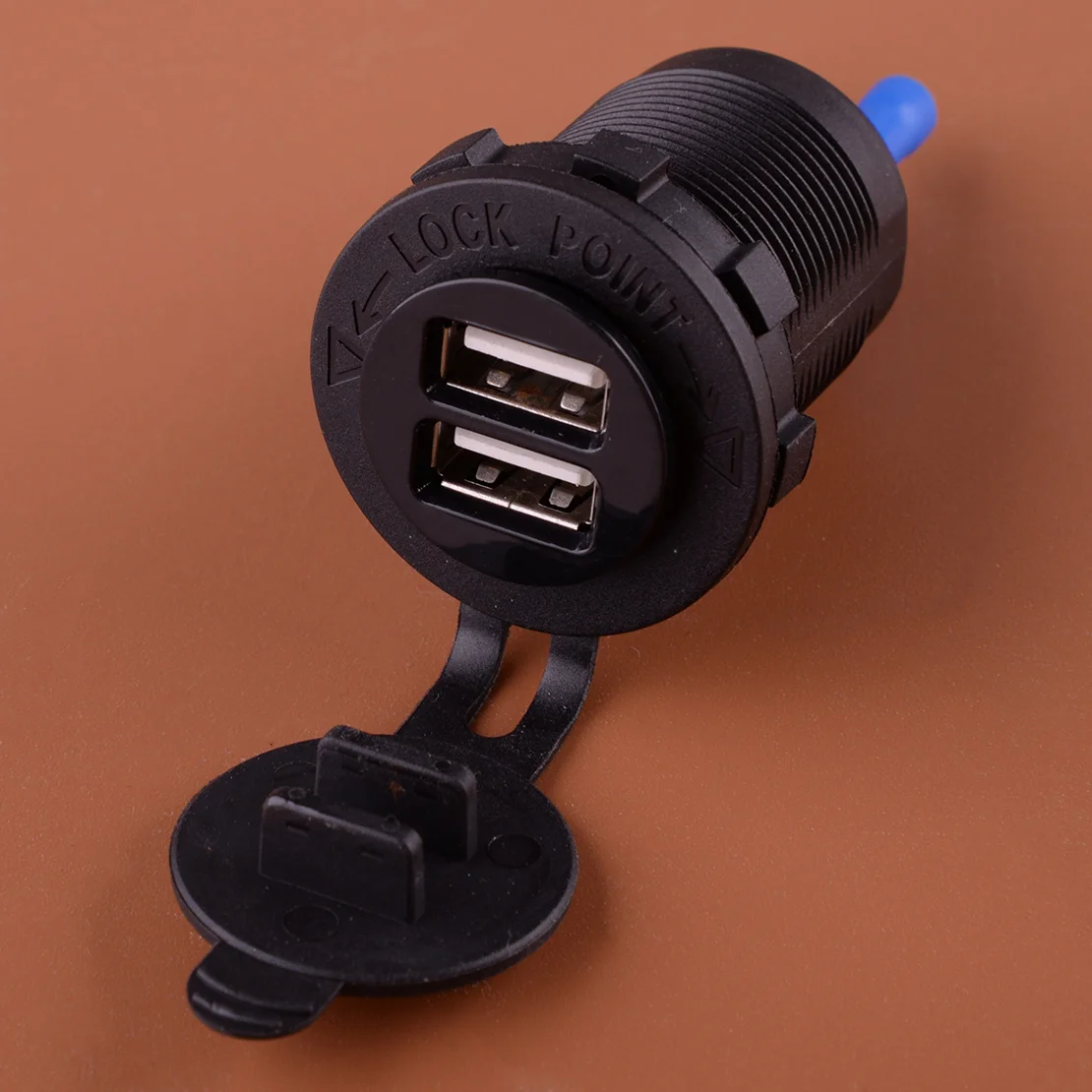 

Универсальное зарядное устройство с двумя USB-портами, черный цвет, адаптер питания для мотоцикла, квадроцикла, домов на колесах, внедорожника, лодки, 12 В, 2,1 А