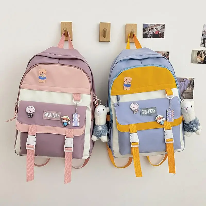 Новинка 2022, женские водонепроницаемые цветные рюкзаки в стиле пэчворк, рюкзак для девочек-подростков, школьная сумка, необычная сумка для у...