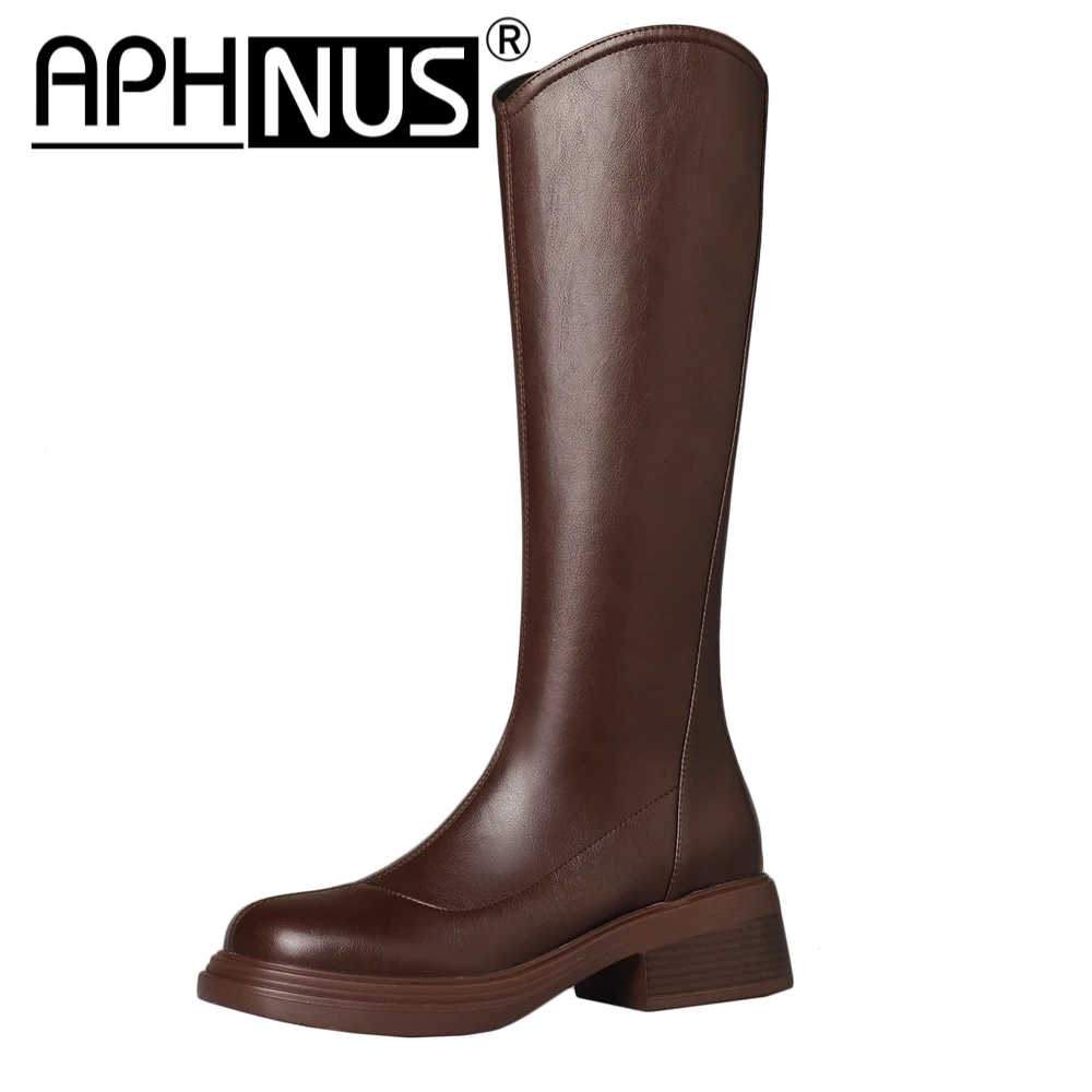 

APHNUS Womens Boots Tall Over The Knee Thigh High Low Mid Heels Pumps Boots Woman 2023 Shoes For Women New Boot