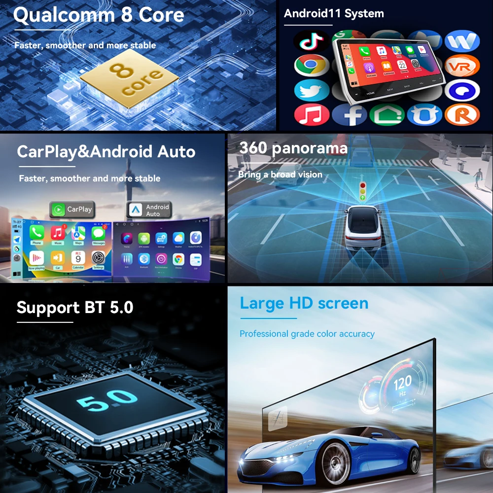 Фото Carplay Android 13 для Ford Galaxy S Max 2007-2015 Tesla Style Автомобильный мультимедийный плеер Автомобильный радиоприемник Автоматическая навигация Головное устройство №3