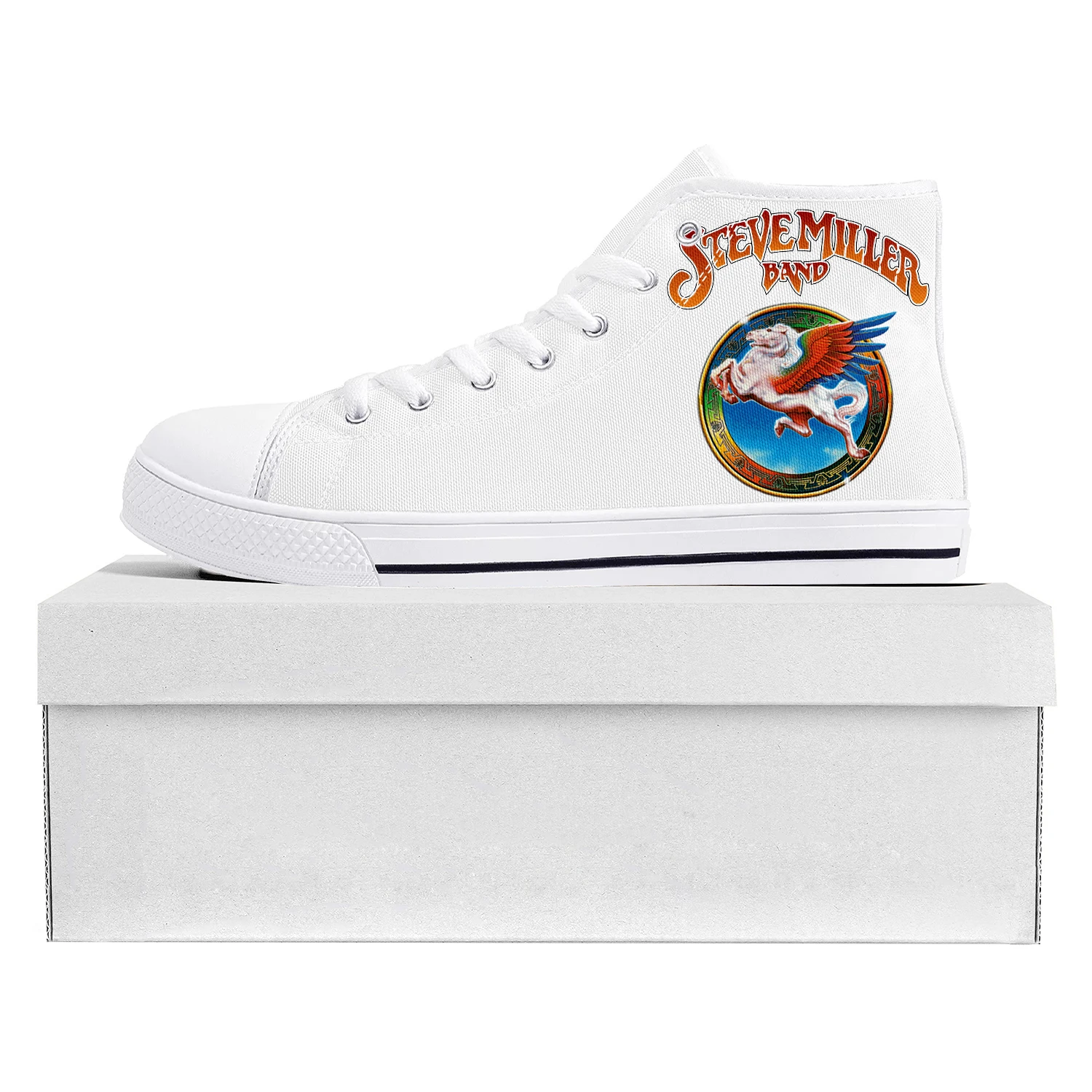 Steve Miller Rock Band High Top High Quality Sneakers Mens Womens Teenager Canvas Sneaker Casual Couple Shoes Custom Shoe White