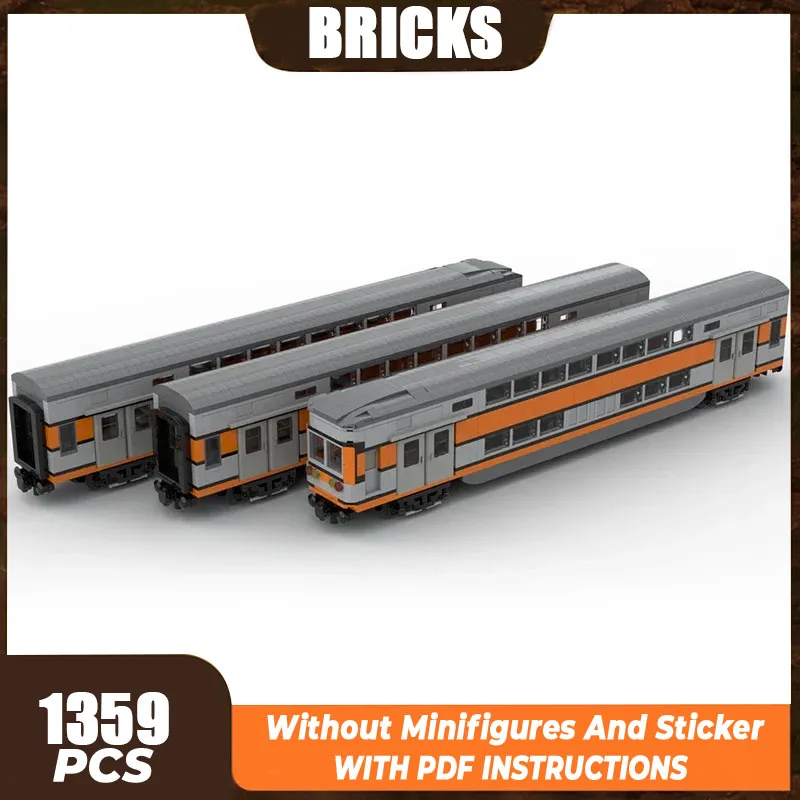 Модель городского автомобиля Moc Building Bricks Train Wagon Rame VB2N SNCF ﻿ Технологические блоки