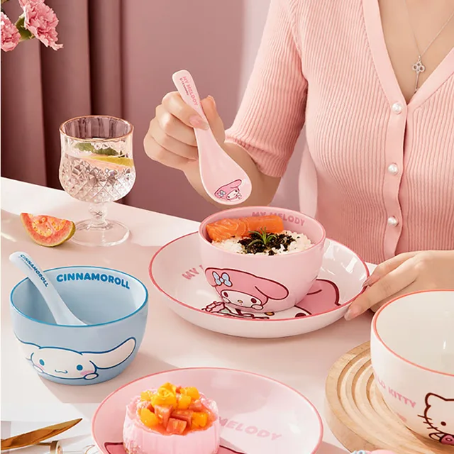 Cute Sanrio Hello Kitty, My Melody & Cinnamoroll Ceramic Rice Bowls 2
