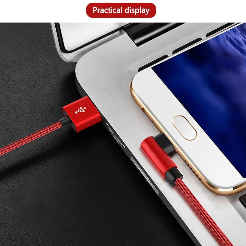 Кабель USB Type-C 66 Вт 90 градусов 6 А быстрая зарядка для Xiaomi Samsung Huawei Кабели C быстрой