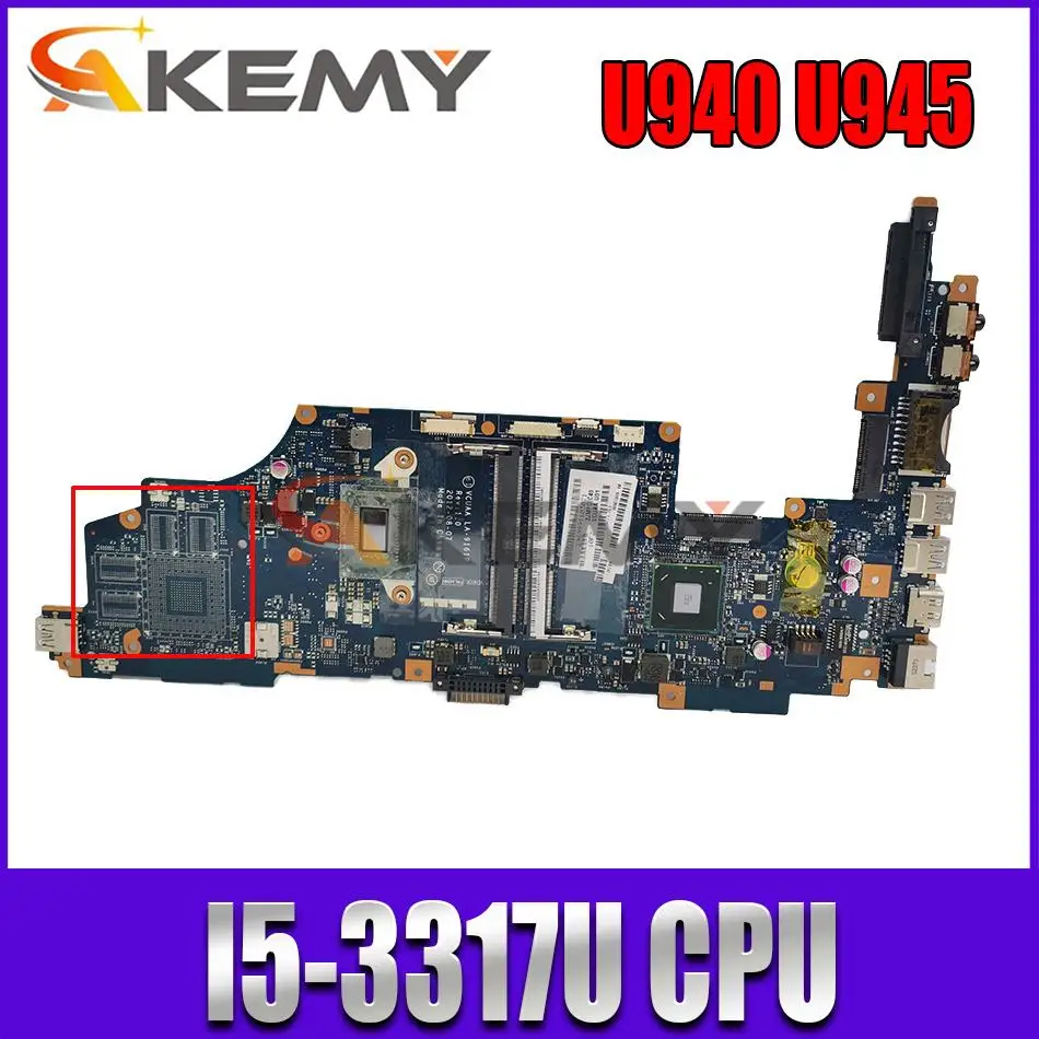 Материнская плата для ноутбука Toshiba Satellite U900 U940 U945 series K000136100 VCUAA LA-9161P W/ I5-3317U CPU |