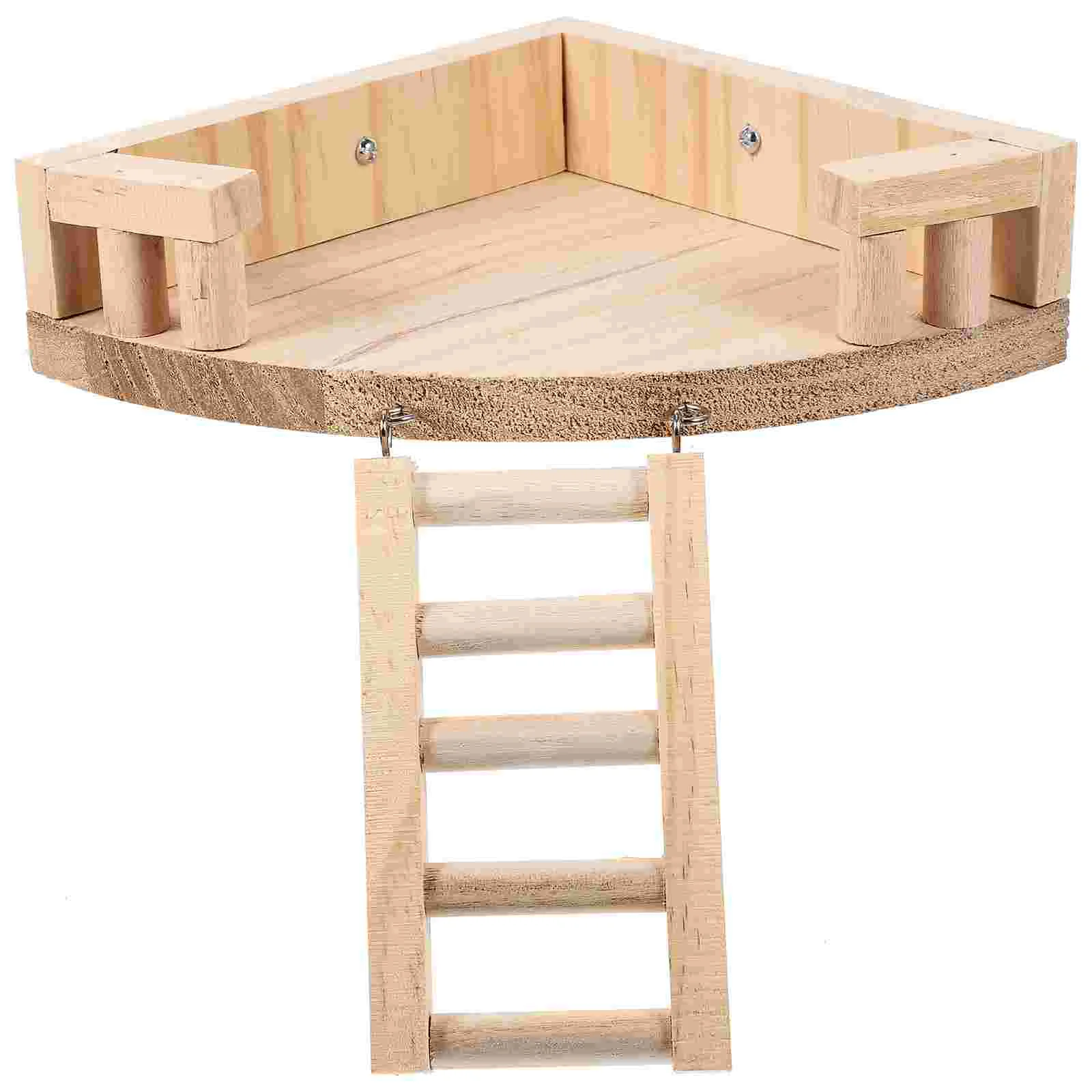 

Delicate Hamster Stand Exercise Accessories Chinchilla Cage Wooden Interesting Platform
