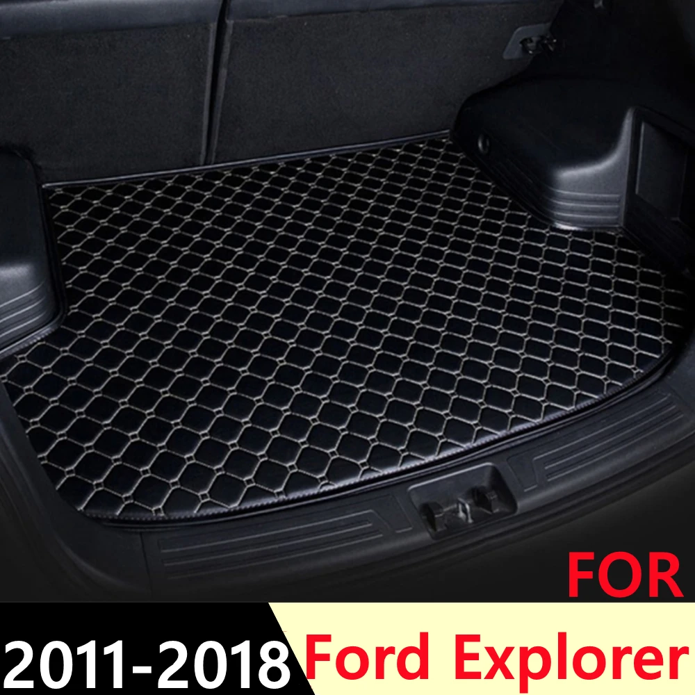 

Коврик для багажника автомобиля Ford Explorer 2011 2012-2018, плоский боковой водонепроницаемый задний коврик для груза, коврик, аксессуары для авто, по...