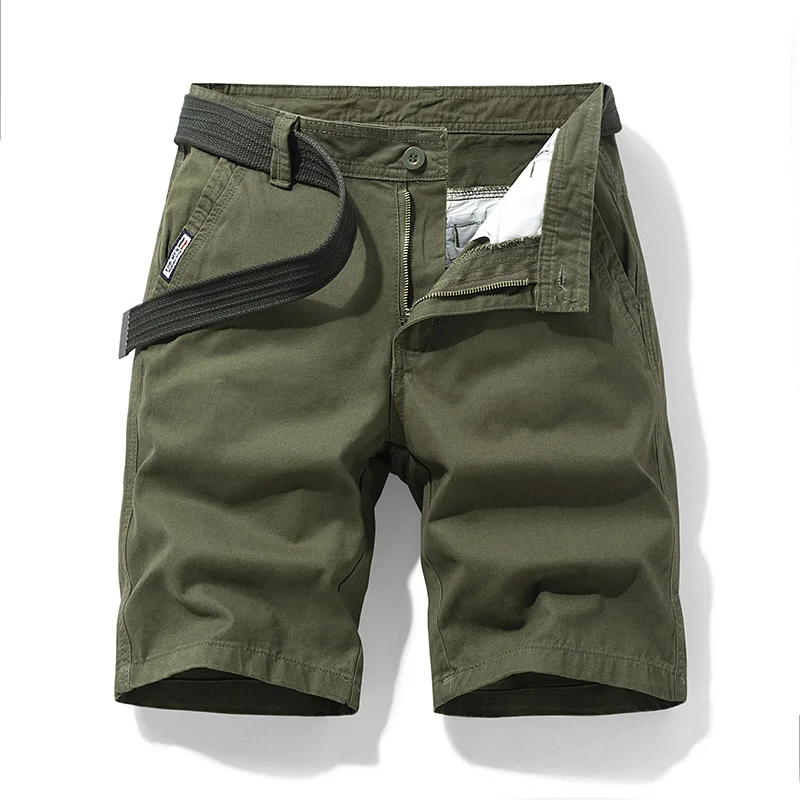 Summer Men's Tactical Shorts Solid Outdoor Hiking Shorts with Pockets Army Green Streetwear Pants Relaxed Fit Men Clothing