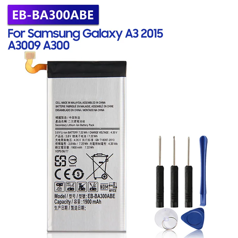 Запасная аккумуляторная батарея для Samsung GALAXY A3 A3000 A3009 A300X, аккумуляторная батарея для телефона 1900 мАч