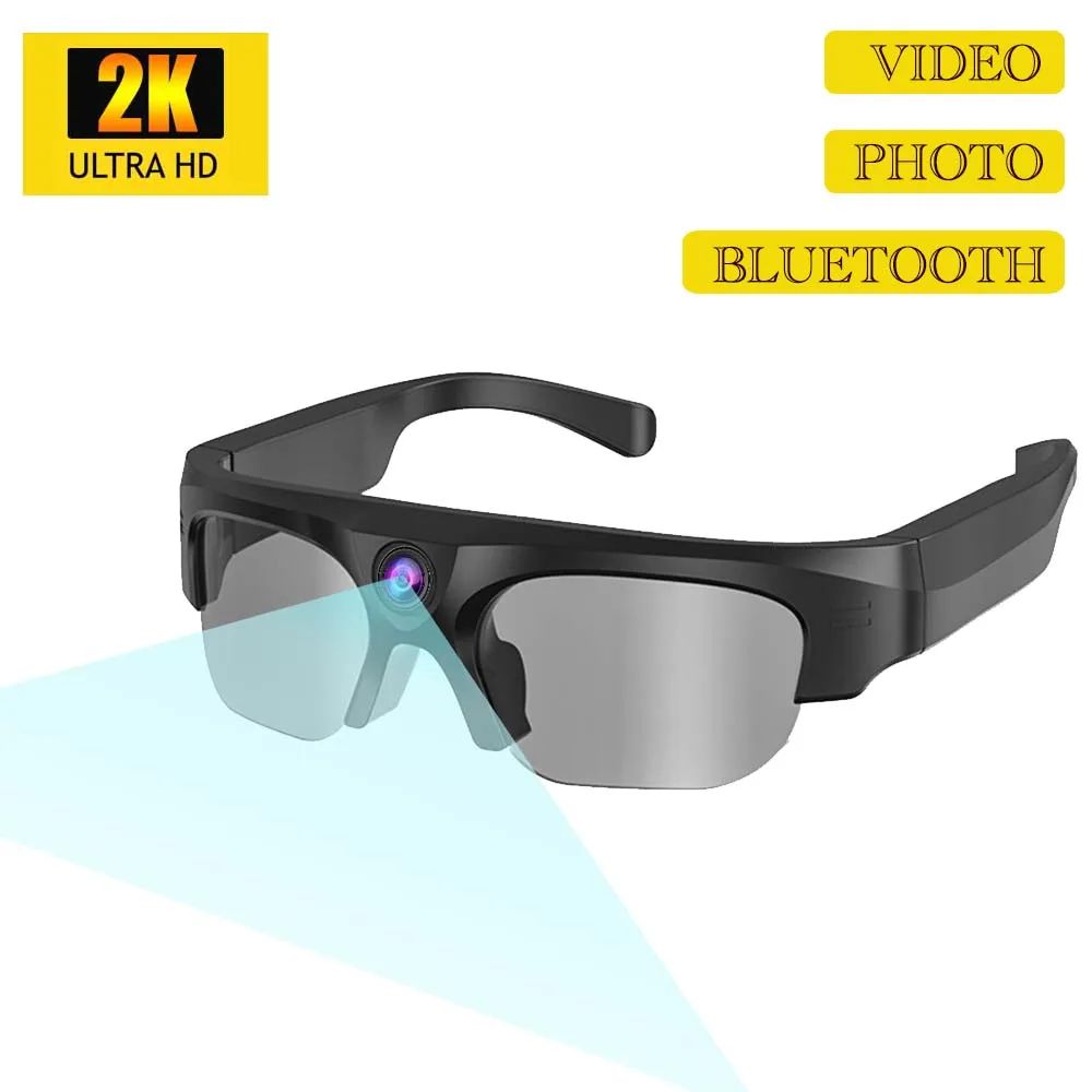 

Invisible Camera 2K/4K Mini Sunglasses Camcorder Sports DVR DV Wearable Smart Glasses Cam Outdoor Riding Video Driving Recorder