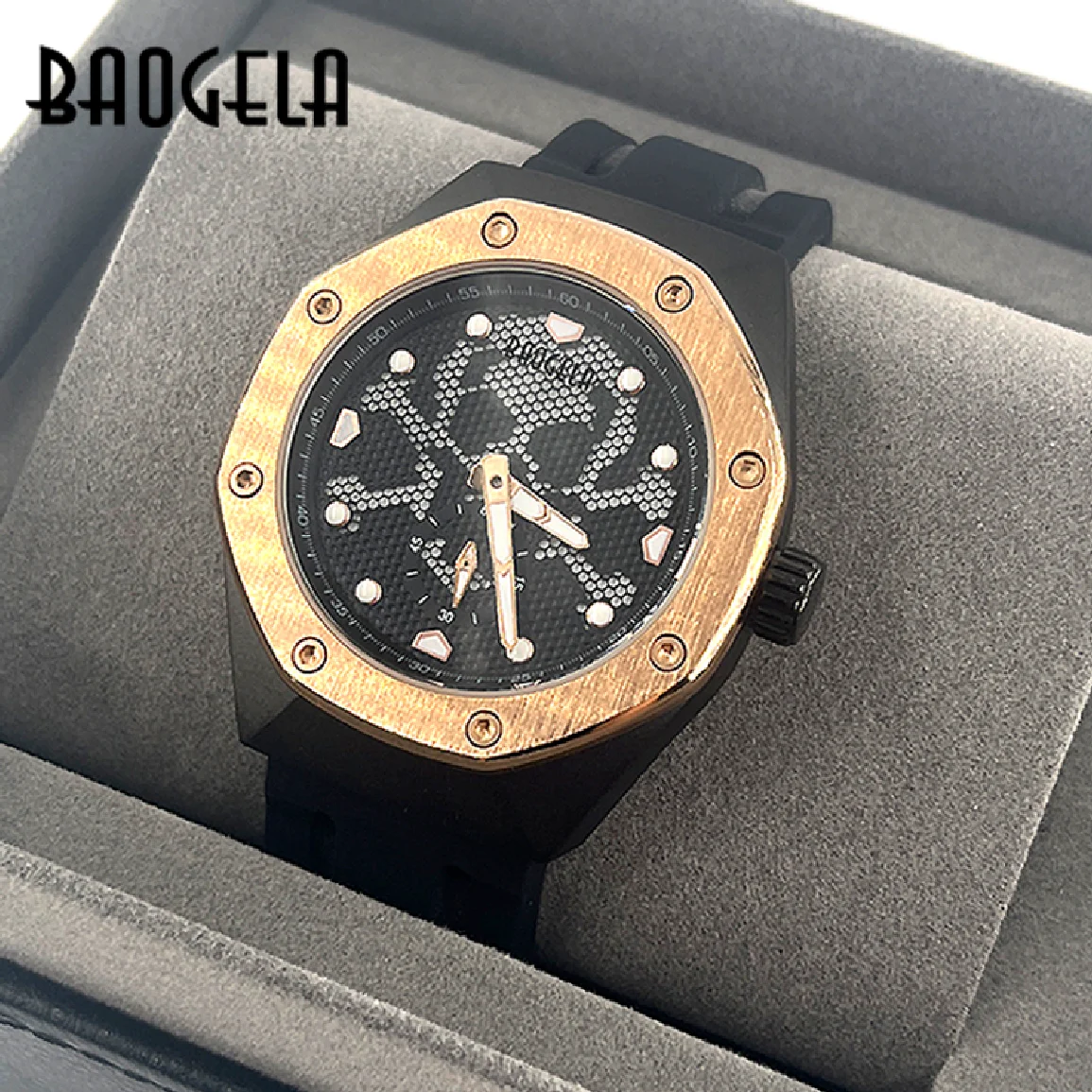 

Часы мужские кварцевые в стиле милитари, с черепом