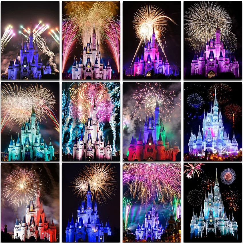 

5D Diamond Painting Disney Castle Full Square&Round Embroidery Mosaic Diy Art Home Mural Decor Cartoon Color Cross Stitch