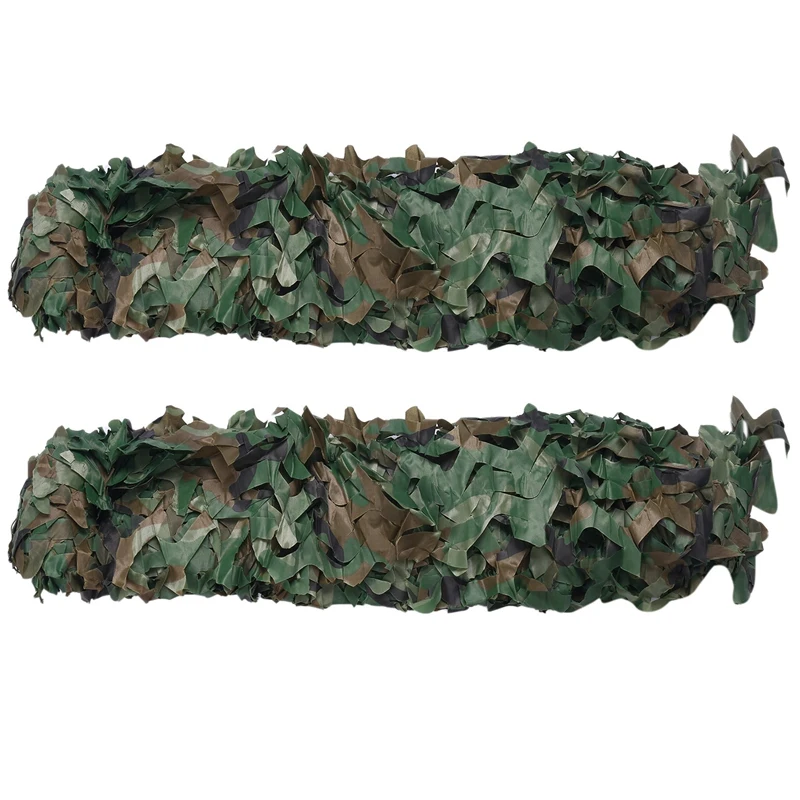 

2X Hunting Camouflage Nets Woodland Camo Netting Blinds Great For Sunshade Camping Hunting Party Decoration,3Mx2m
