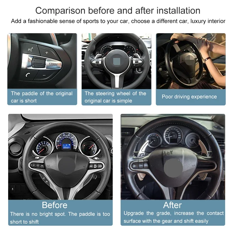 2 шт. Алюминиевый Рычаг переключения передач на рулевое колесо для Honda City 2008 Civic Fit