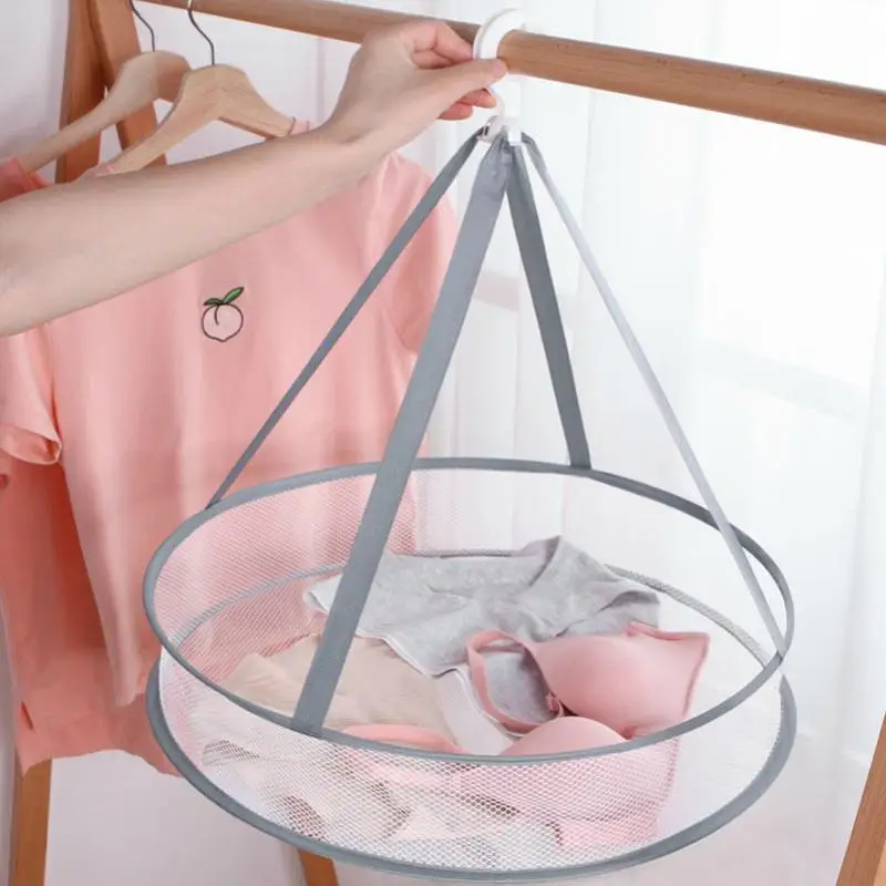 

Portable Drying Tiled Net Rack Hanging Clothes Storage Bag Laundry Basket Clothes Drying Basket Storage Basket Sock Drying Bag
