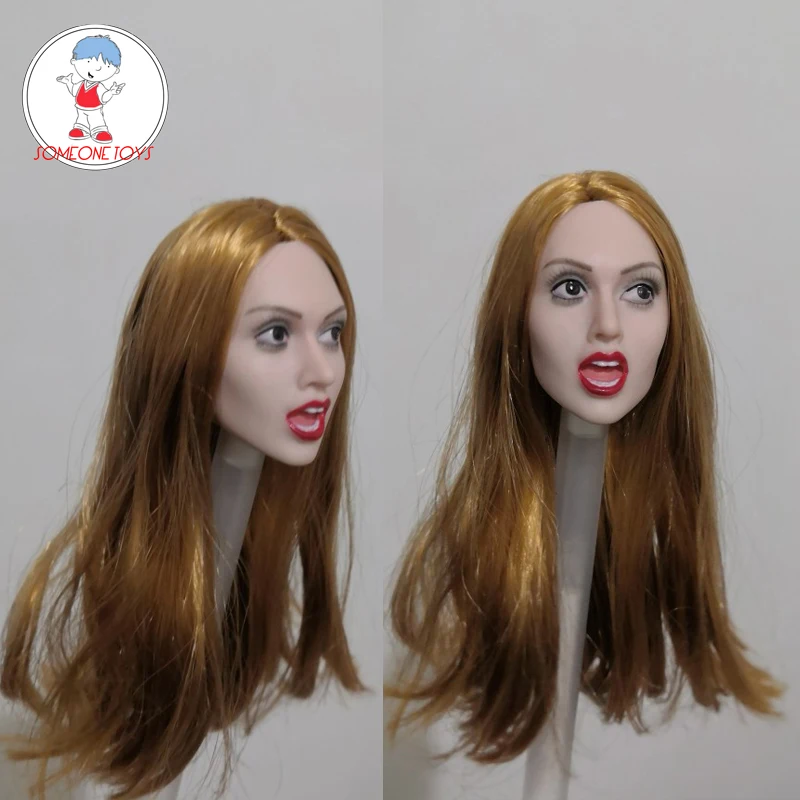 Кукла Jiaou масштаб 1/6 голова с открытым Ротом резьба модель женская со светлыми
