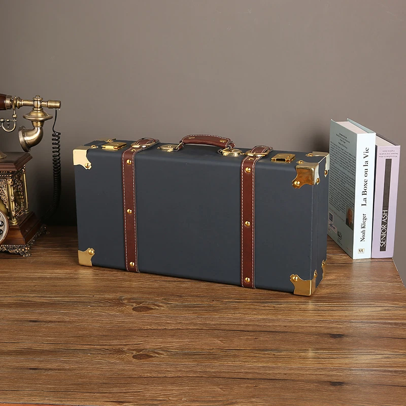 New travel suitcase photography props box clothes storage box leather box luggage window display ornaments