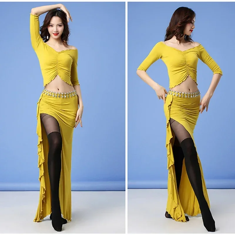 Длинная юбка для танца живота соблазнительная одежда танцевальное платье костюм