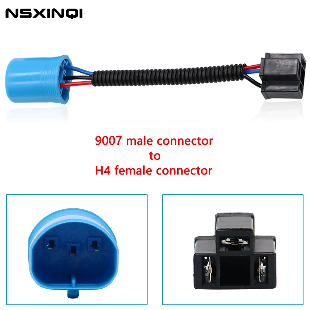 

NSXINQI 1 шт. 9007 HB5 Штекерный разъем на H4 гнездовые разъемы преобразующий адаптер жгут проводов противотумансветильник