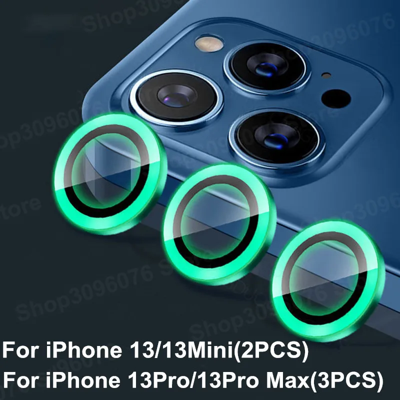 

For iPhone 13 12 Pro Max Camera Lens Protectors Luminous Camera Ring Glass for iPhone 11 11pro max 13mini 13pro Protective Film