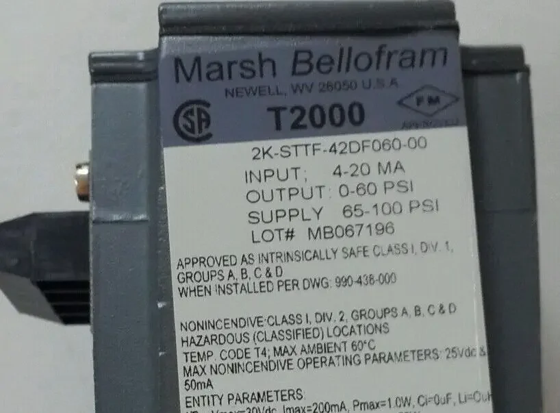 Фото ЭЛЕКТРИЧЕСКИЙ ПРЕОБРАЗОВАТЕЛЬ BELLOFRAM T2000 2K-STTF-01DF100-00 01DF060 01DF030 №2