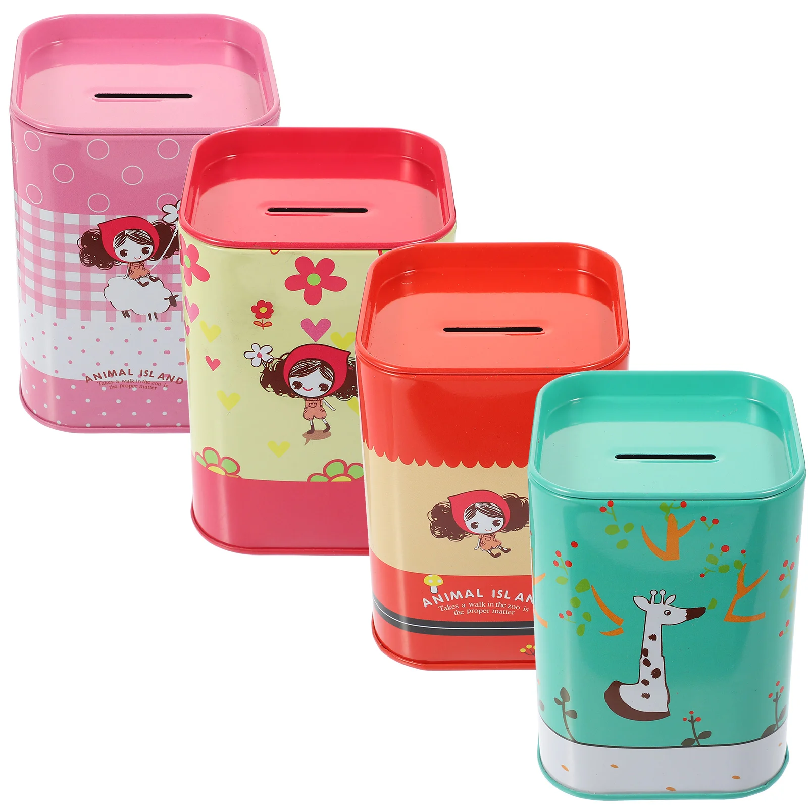 

4pcs Saving Pot Saving Pot Piggy Bank Container Girl Gift