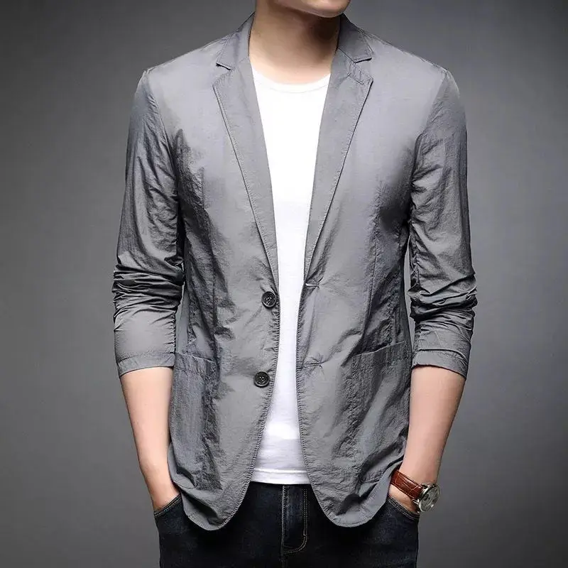

2022Business Casual Men's Blazer Summer Slim Fashion High Quality Wedding Clothing Party Prom Suit Men's Jacket
