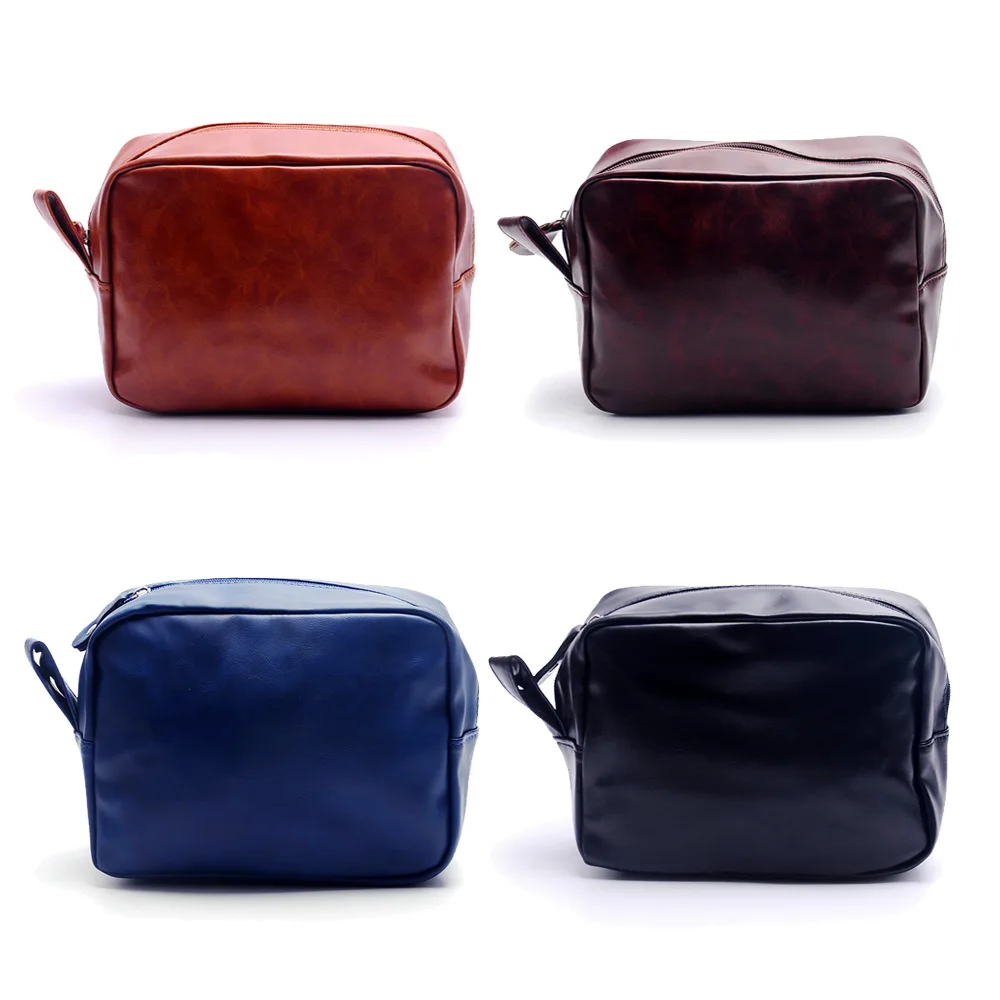 

DHL50pcs Women PU Plain Large Capacity Solid Travel Cosmetic Bag