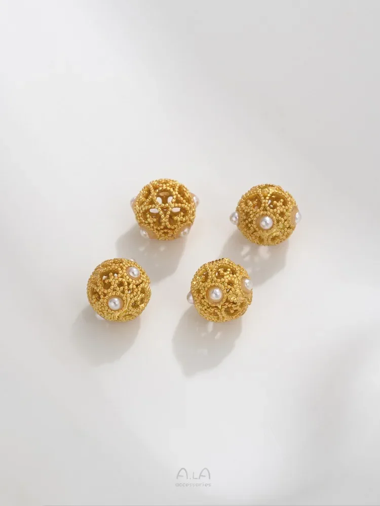 Древний метод матового золота инкрустированный жемчужным кружевом выдолбленный