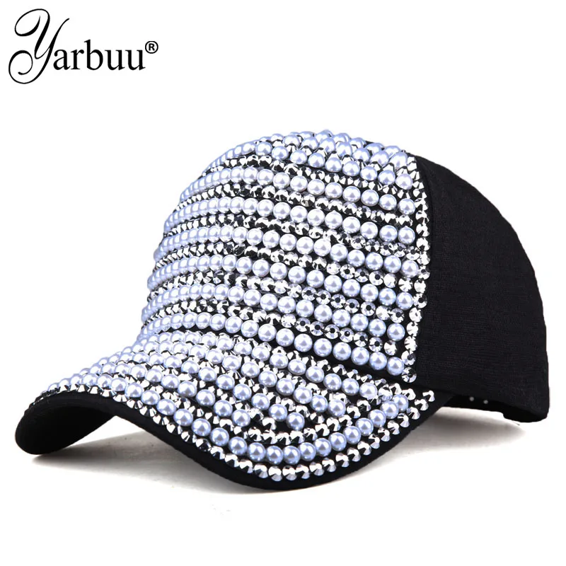 Бейсболка YARBUU Женская Всесезонная модная кепка с жемчугом Регулируемая Кепка От