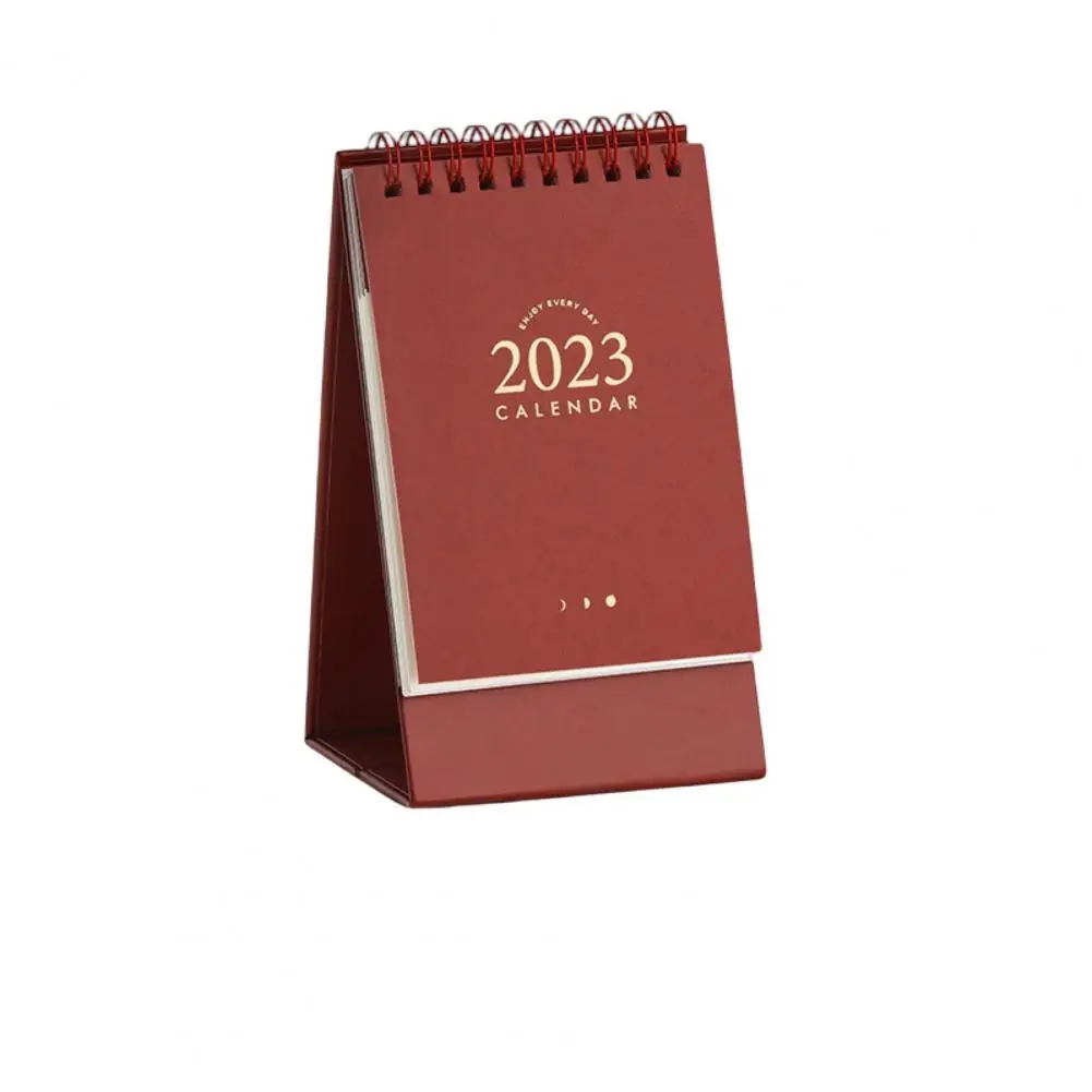 

Useful Desk Calendar Ornament Stamping Cover Paper Calendar Clear Typography 2023 Simple Mini Desktop Paper Calendar Mark Date