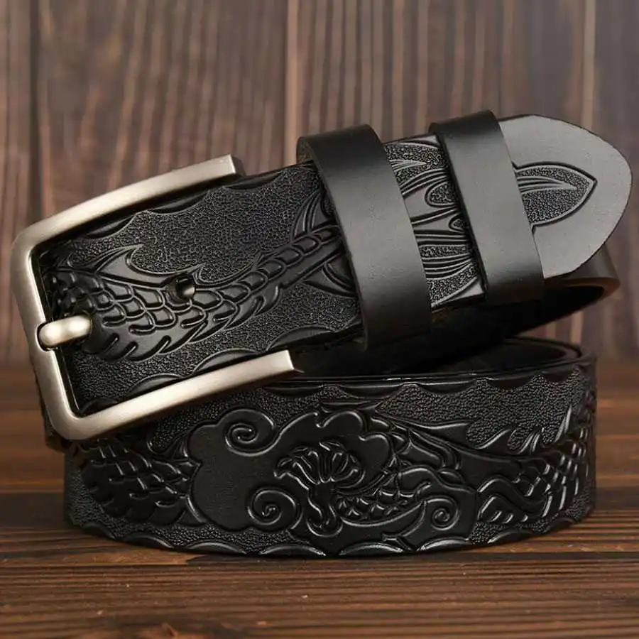 

Men's Leather Belt Fashion Jeans Belts Male Vintage Girdle Waistband Male Pin Buckle Width:3.5cm Length:105-125cm