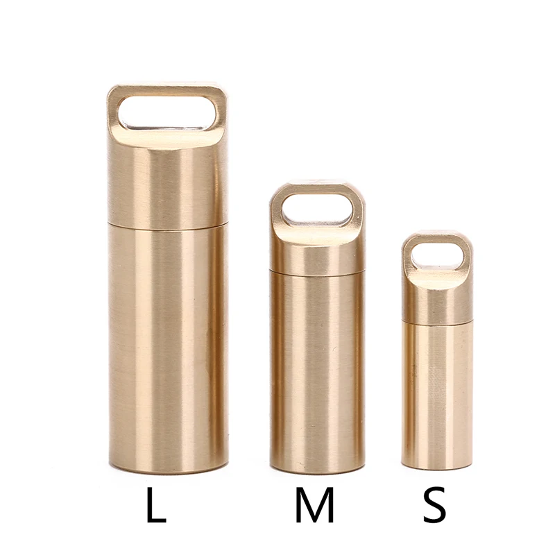

3Sizes Multifunctional Aluminium Alloy Pill Cases Brass Seal Cabin Waterproof Medicine Pill Drug Cigarette Cases 1PCS