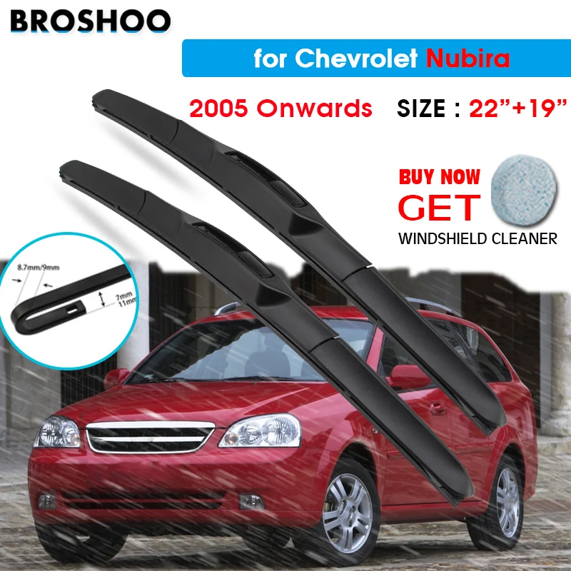 

Car Wiper Blade For Chevrolet Nubira 22"+19" 2005 Onwards Auto Windscreen Windshield Wipers Window Wash Fit U Hook Arms