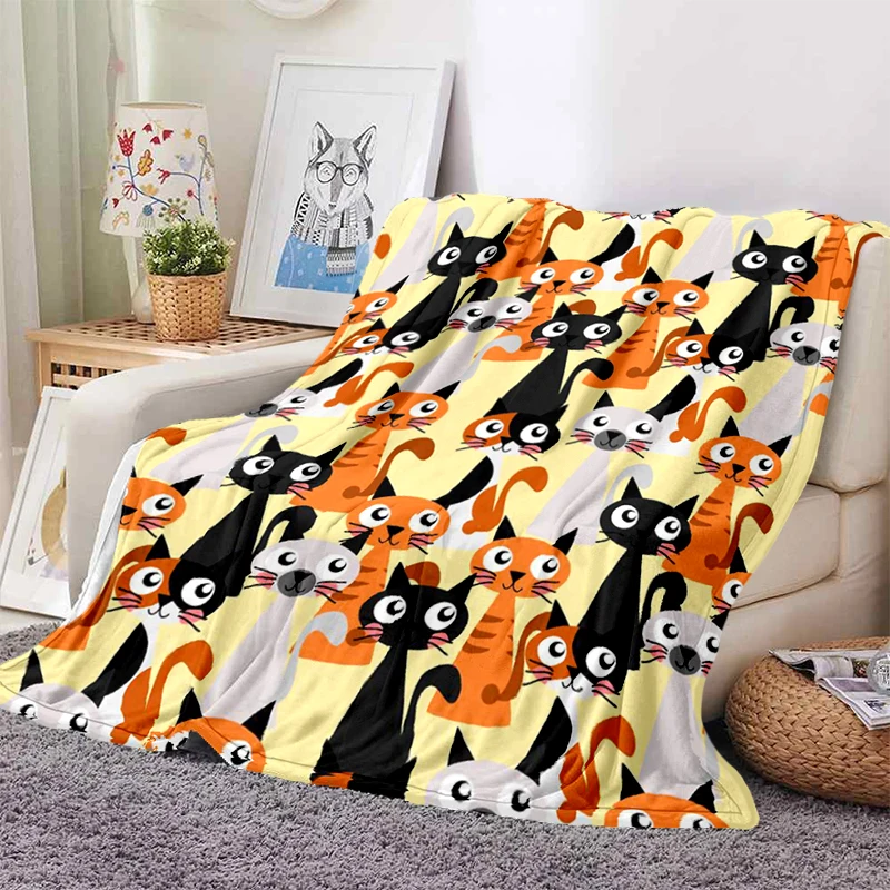 

Cute cat footprints horror Soft Throw Blanket Throw Blanket Soft Cartoon Printed Bedspread Bedspread Sofa Gift