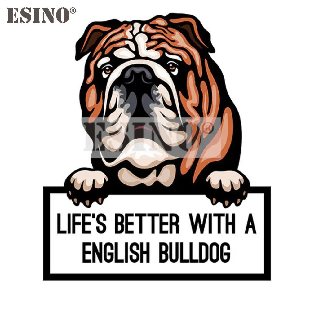 

Car Styling Life's Better with a English Bulldog Pet Dog CarCreative PVC Waterproof Sticker Car Whole Body Vinyl Decal