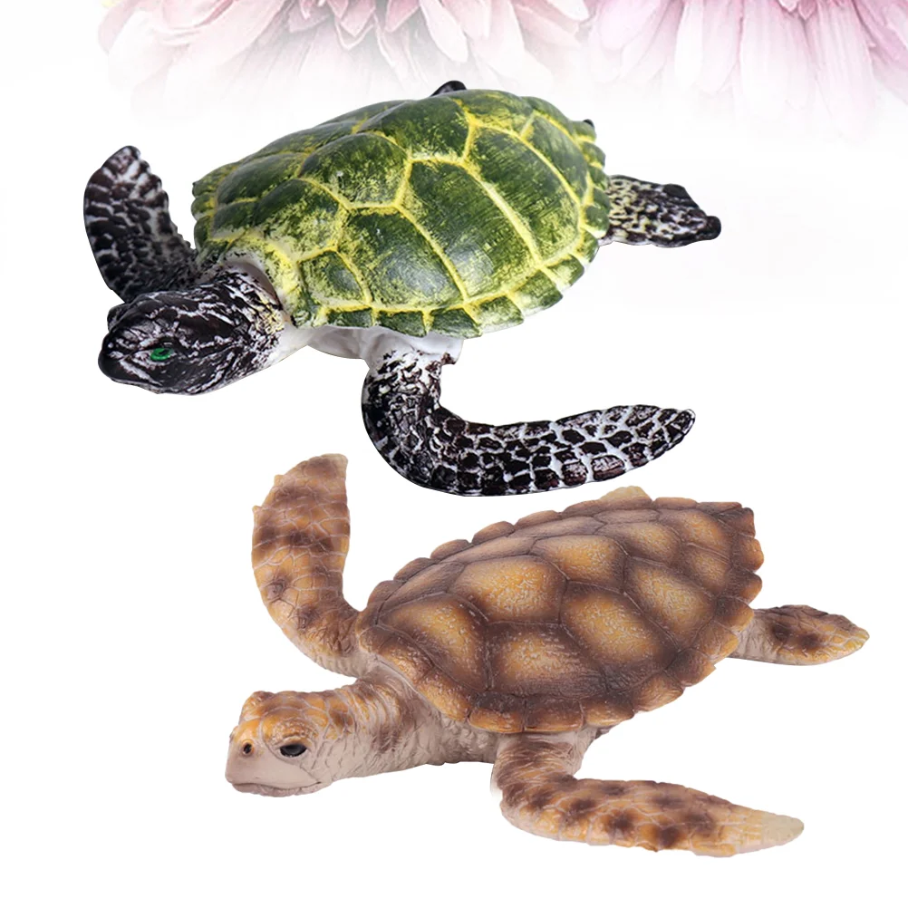 

2 Pcs Kids Educational Toys Tortoise Figures Decor Model Puzzle Ocean Animal Child Squid Plush
