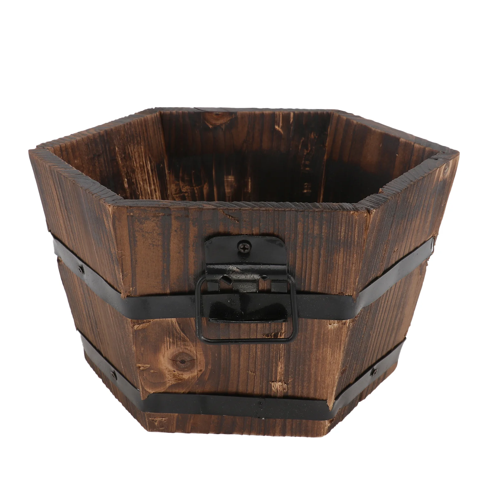 

Wooden Planter Barrel Rustic Succulent Planter Box Wood Barrels Flower Pot Plant Vegetable Pot Water Wishing Well Pail